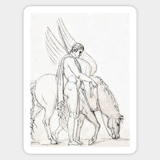 Bellerophon and Pegasus Sketch Sticker